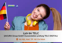 Lịch thi TELC (JACURA Group GmbH Aussenstellenprüfung TELC DIGITAL) tại Hà Nội Thi telc tại Hà Nội cùng Jacura Group và Trabi